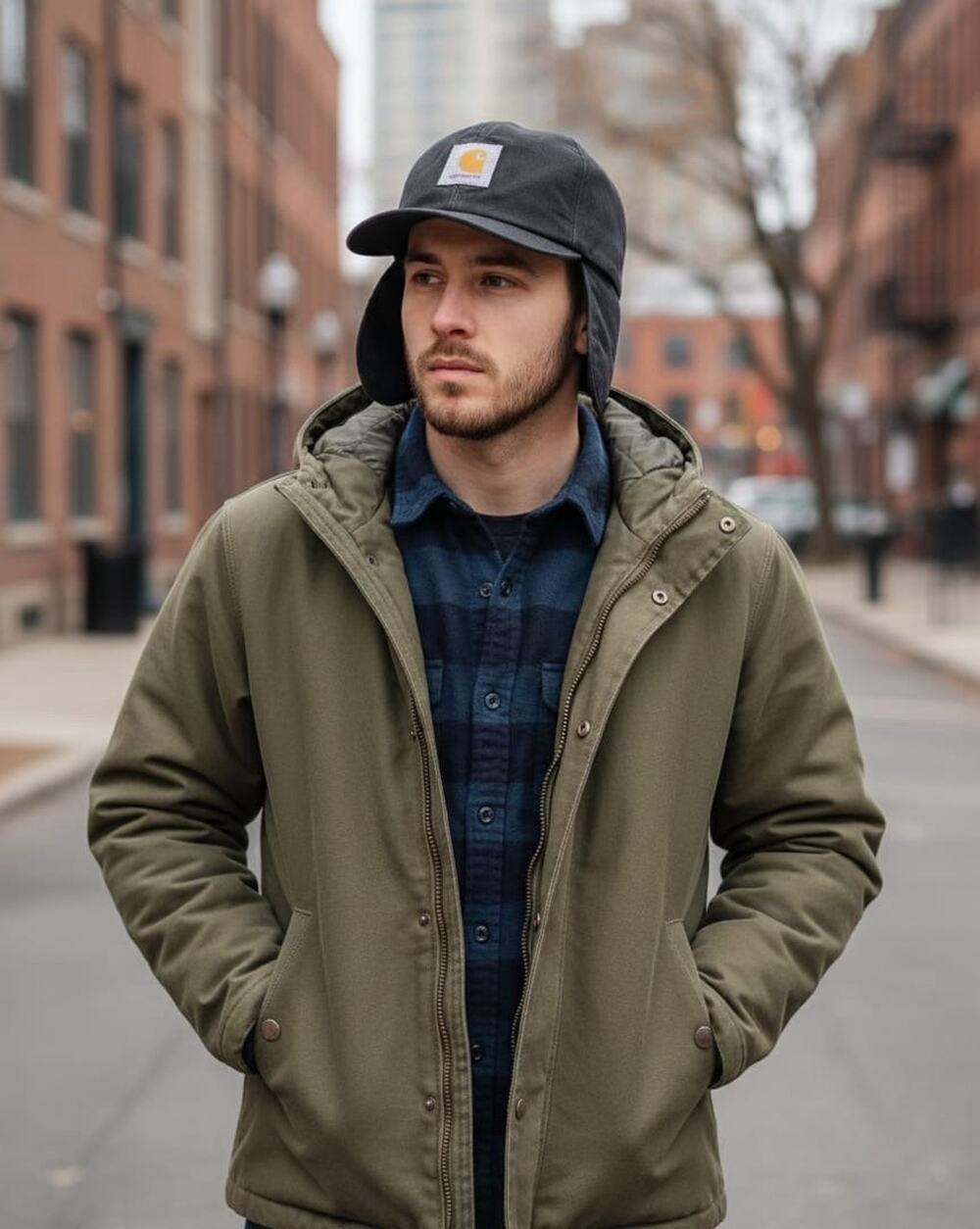 Carhartt Men Cap Hat Rain Defender Main In U.S.A Black Size M
